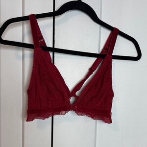 Victorias secret Lace Bra Bralette in Deep Red band 11.5-14.5in